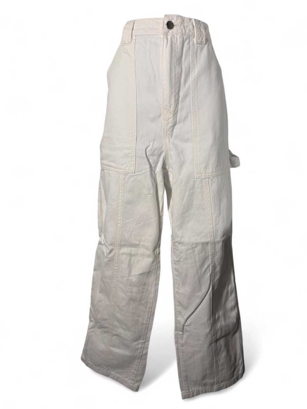Topshop Women's Wide-Leg Cargo Pants in White